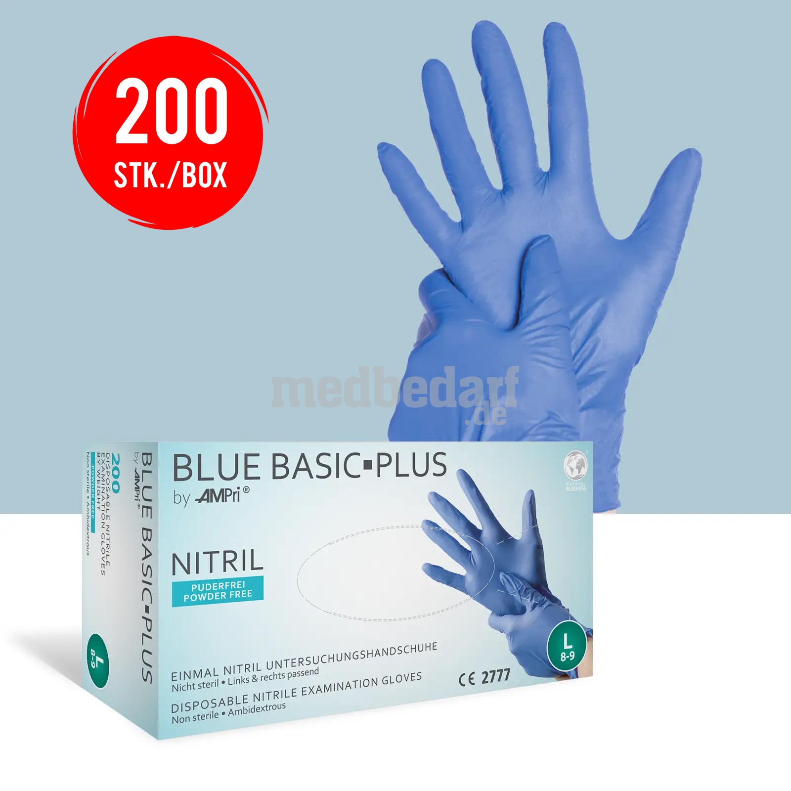 Nitril-Handschuh, BLUE BASIC-PLUS Farbe: blau Größe: S