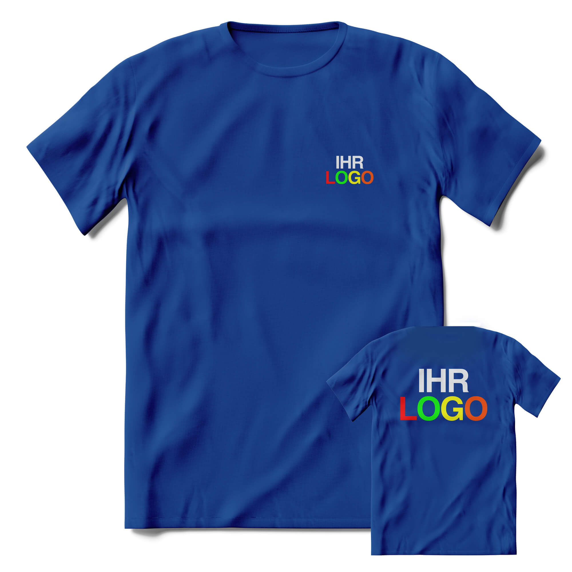 T-Shirt, Regular Fit, mit Firmenlogo - Druck auf Brust und Rücken, royalblau, Gr. XS